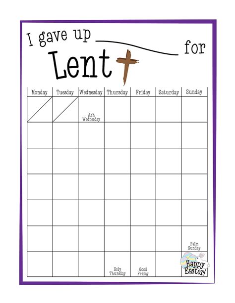 Printable Lent Calendar for Kids Lent Calendar for Children Etsy