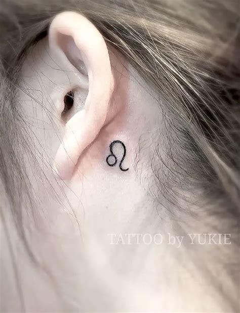 Leo Tattoo Behind Ear