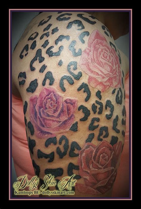 Leopard rose shoulder tattoo Rose shoulder tattoo