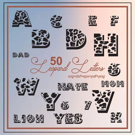 Download Leopard Alphabet Clipart Files DXF Files