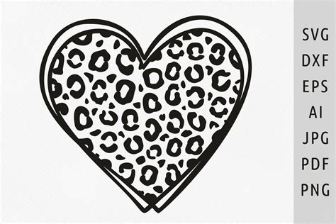 Unleash Your Inner Wilderness with Free Leopard Heart SVG - A Purrfect Addition to Your Crafting Collection!