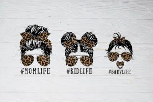Download Leopard Mom Life Kid Life Baby Life... Files Free PSD Mockups