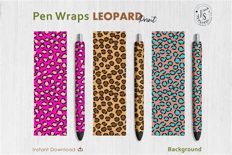 Download Leopard Print Pen Wraps PNG File Set Commercial Use Free PSD Mockups