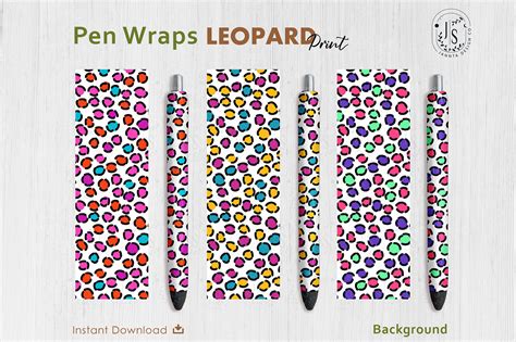 Download Leopard Print Pen Wraps PNG File Set Cut Files