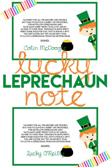 Leprechaun Notes Printables Free