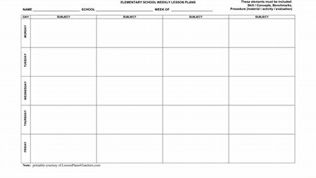 Lesson Calendar