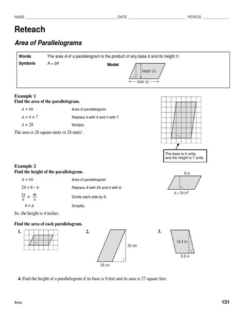 Master the Art of Parallelograms: Unraveling the Properties of Lesson 6-2 Reteach