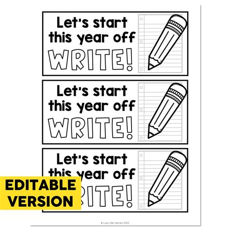 Let's Start The Year Off Write Free Printable