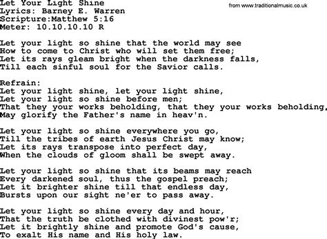 Let Your Light Shine Lyric