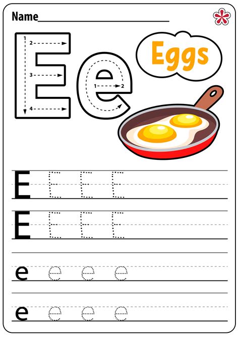 Letter E Tracing Worksheet Free Printable Puzzle Games
