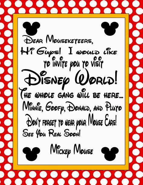 Letter From Mickey Mouse Template Free