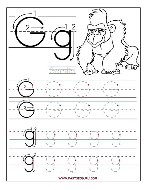 Letter G Worksheets For Kindergarten
