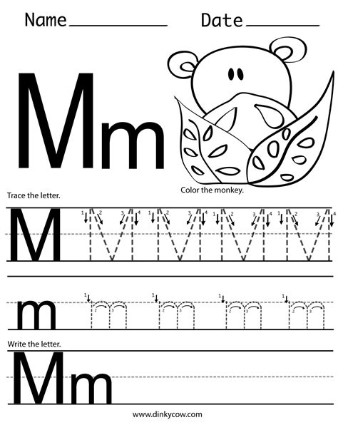 Letter M Worksheets For Kindergarten Free
