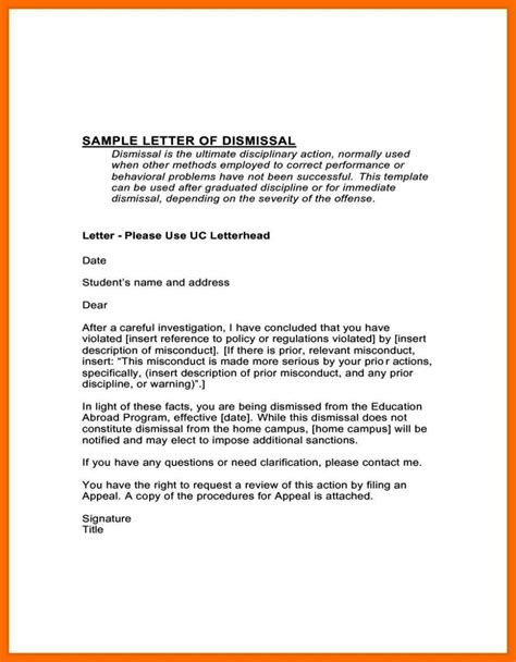 Appeal Letter Against Dismissal SampleTemplatess SampleTemplatess