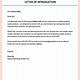 Letter Of Introduction Template Free