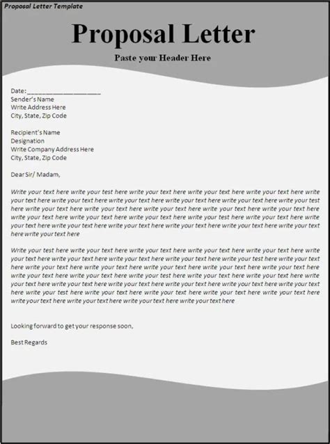 Letter Of Proposal Template