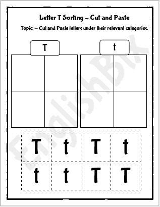 Letter T Cut And Paste Worksheets