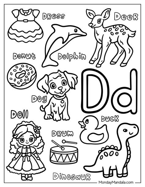 Letter D Coloring Pages