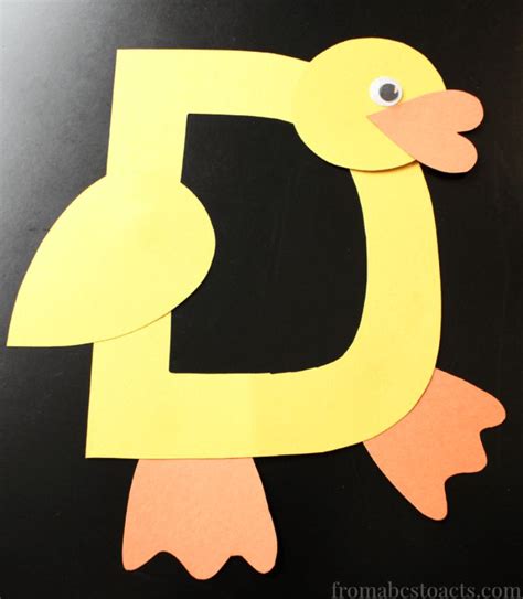 Letter D Duck Craft Template