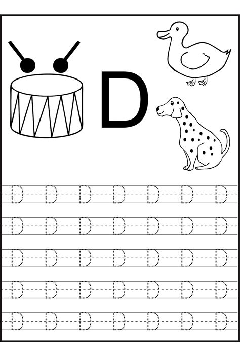 Letter D Tracing Worksheets