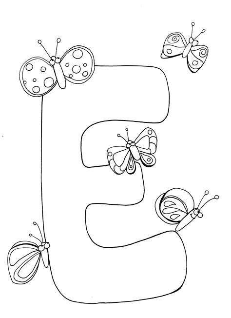 Letter E Coloring Pages Printable