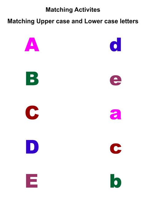 Letter E Matching Worksheet