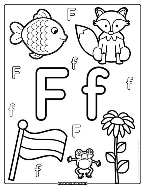 Letter F Color Pages