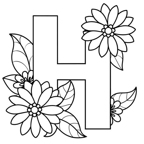 Letter H Colouring Pages
