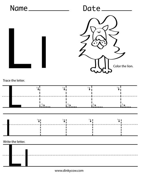 Letter L Kindergarten Worksheets
