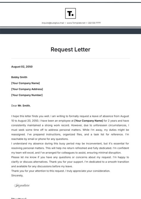 9+ Sample Request Letters Sample Letters Word