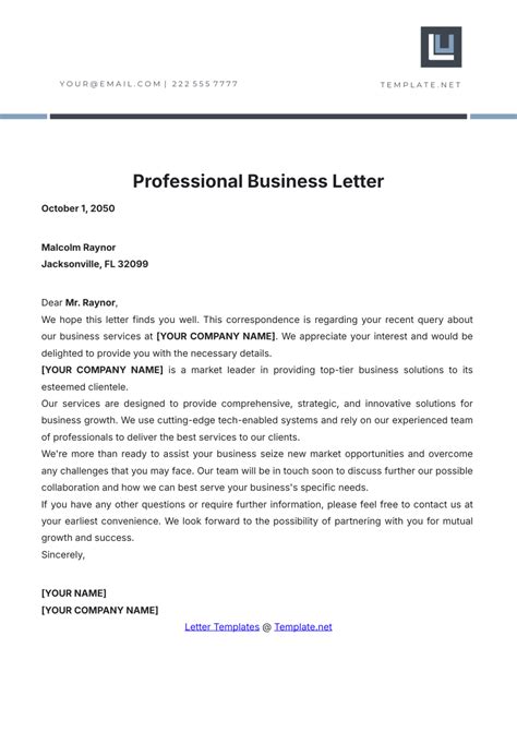Letter Professional Template