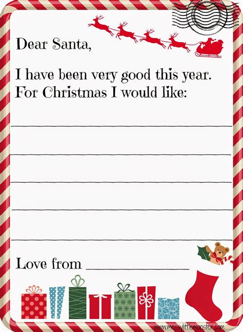 Letter Template To Santa Printable