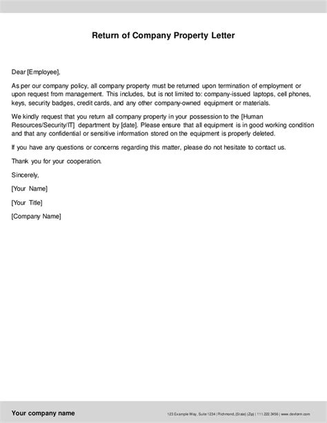Reclaiming What's Ours: The Essential Letter to Ex-Employee for Prompt Return of Company Property