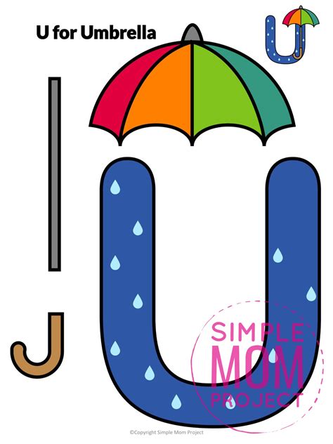 Letter U Umbrella Craft Template