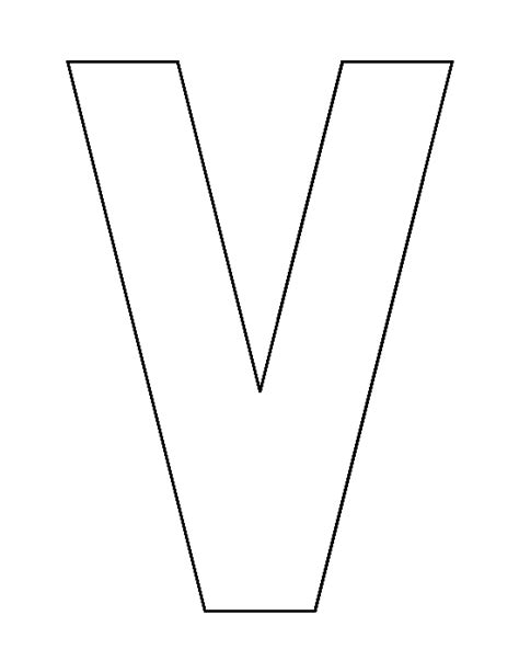 Letter V Printable Template