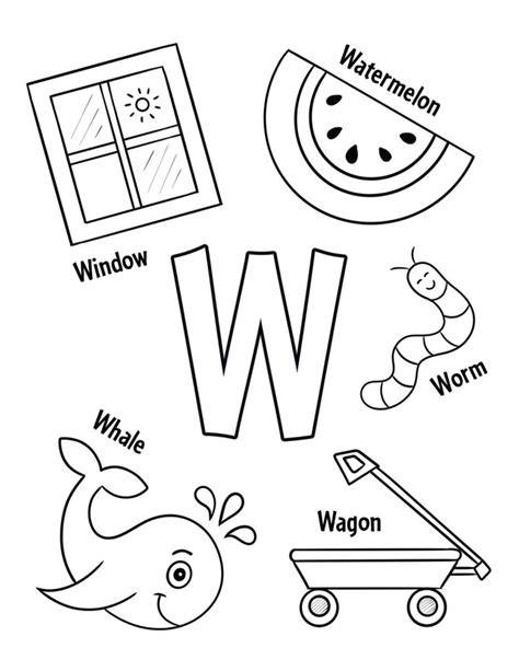 Letter W Coloring Page