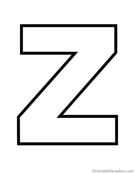 Letter Z Template Printable