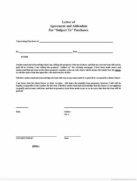 New agreement letter form 725