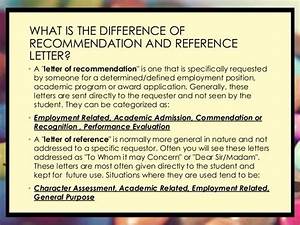 Letter of Recommendation vs Reference