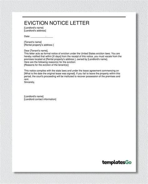 Sample Eviction Notice Template 12+ Free Documents in PDF, Word