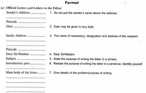 New format of business letter class 10 835