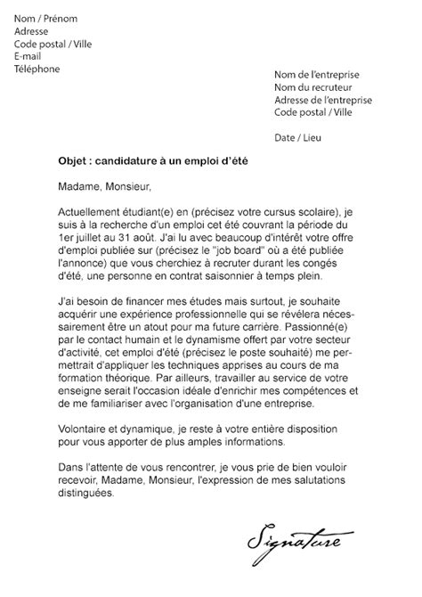 Lettre de motivation pour un job d'été laboitecv.fr