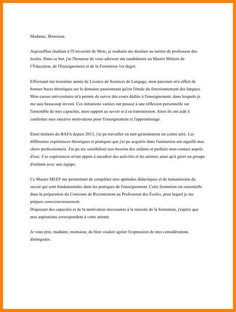 Exemple lettre de motivation master meef 1er degré laboitecv.fr