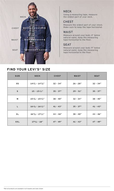 Levi Jacket Size Chart