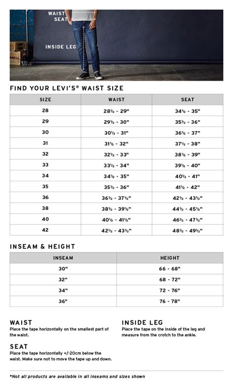 Levis 501 Size Chart