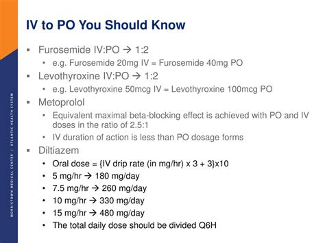 Levothyroxine Po To Iv Conversion Chart