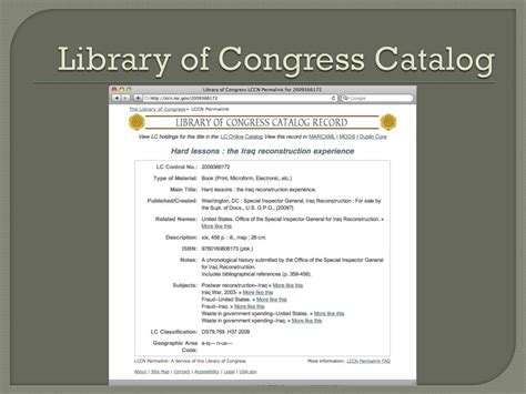 Library Of Congress Catalog Search