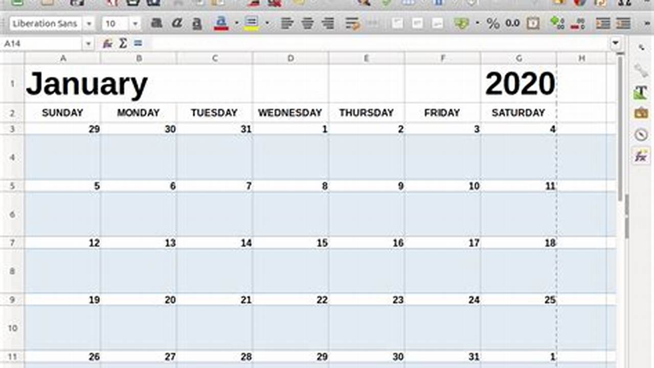 Libreoffice Calendar 2025