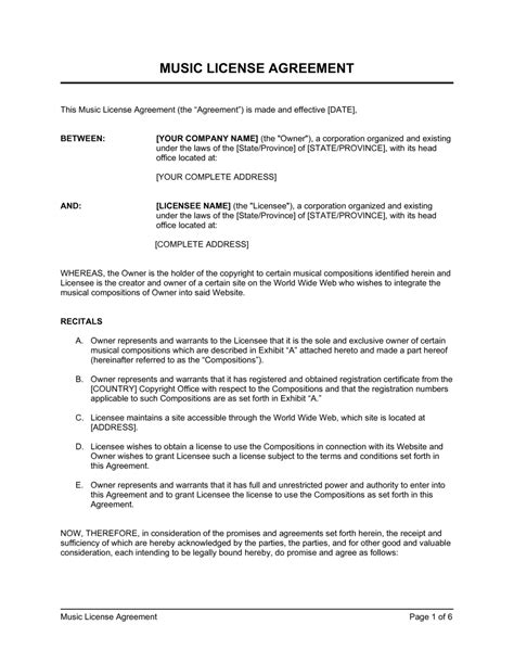 12+ Music Agreement Templates and Licensing Guides Word, PDF