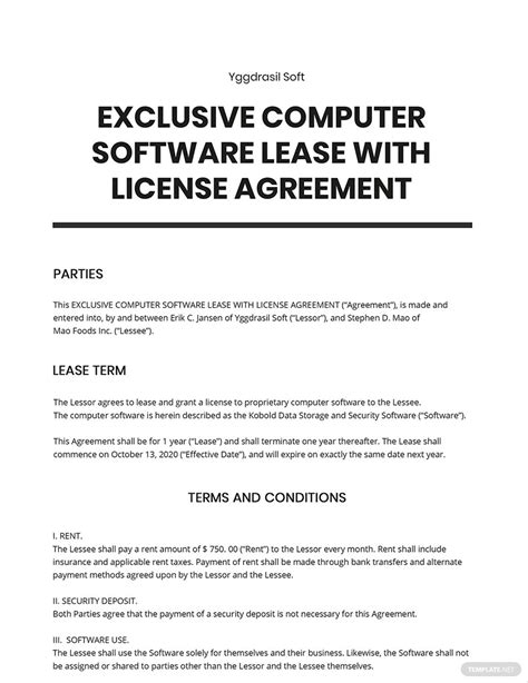 FREE 15+ Software License Agreement Samples in PDF MS Word Google